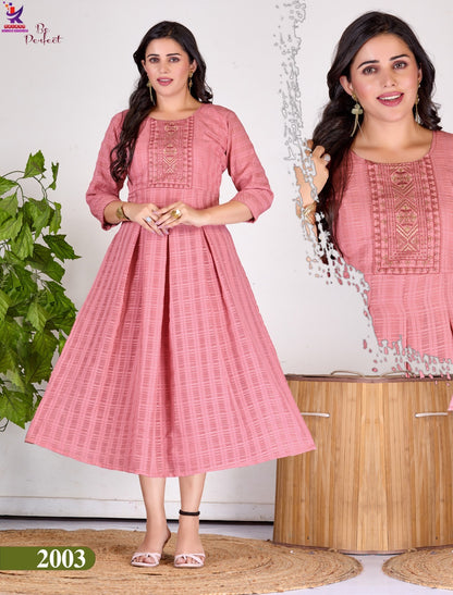 Be Perfect Mlm Kalash Lifestyle Rayon 14Kg Anarkali Kurtis Wholesale