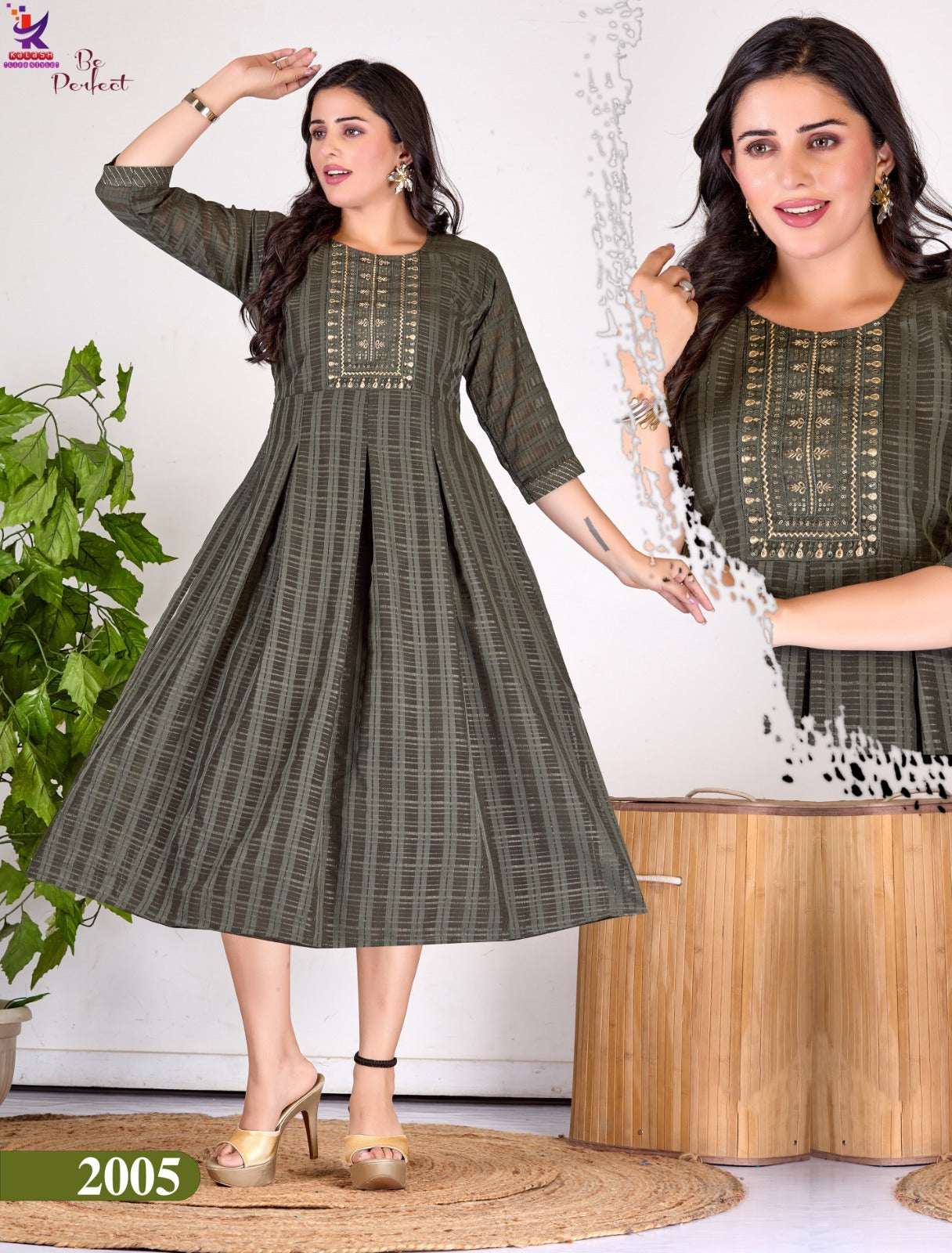 Be Perfect Mlm Kalash Lifestyle Rayon 14Kg Anarkali Kurtis Wholesale