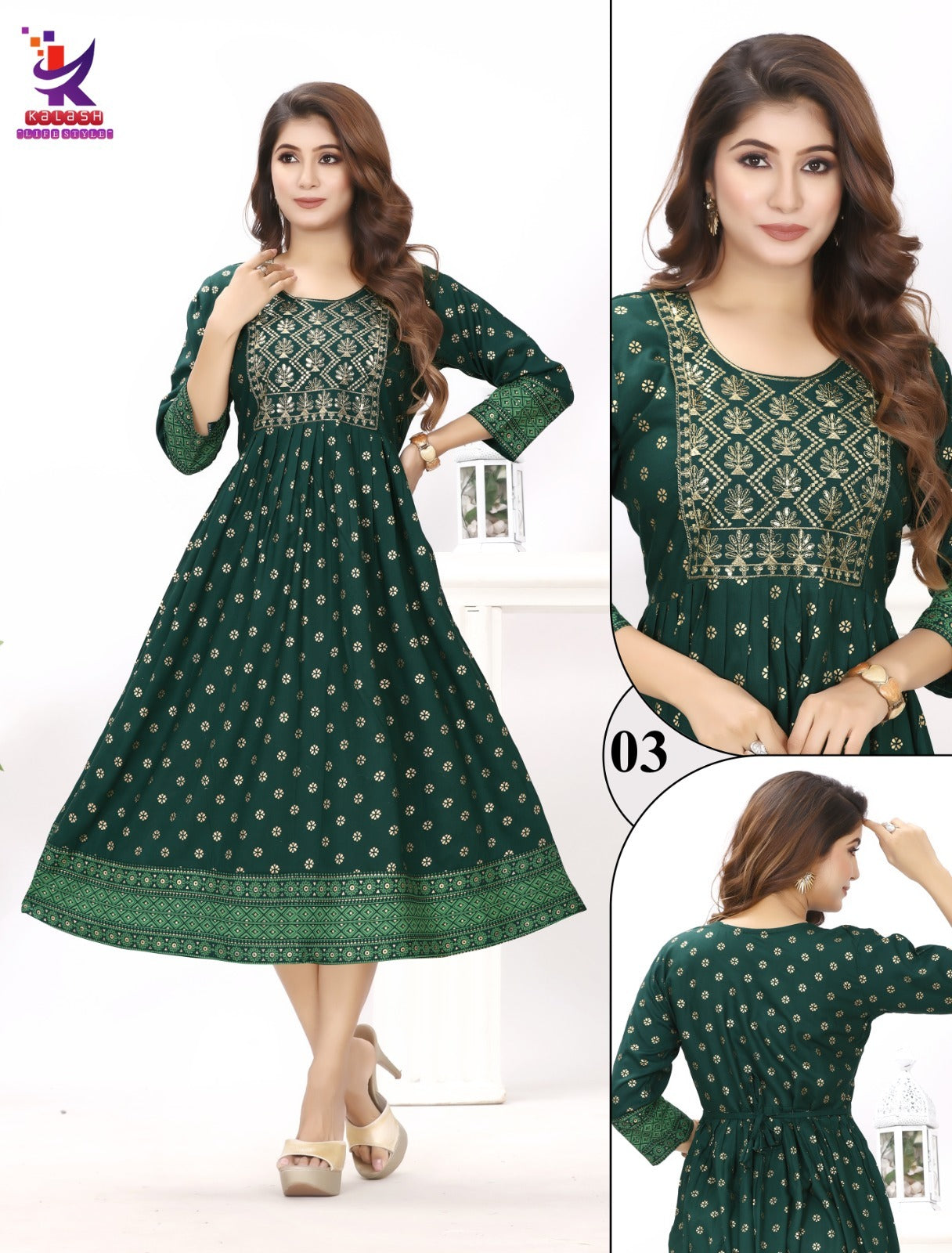 Be Rich 5 Mlm Kalash Lifestyle Rayon 14Kg Anarkali Kurtis Wholesaler