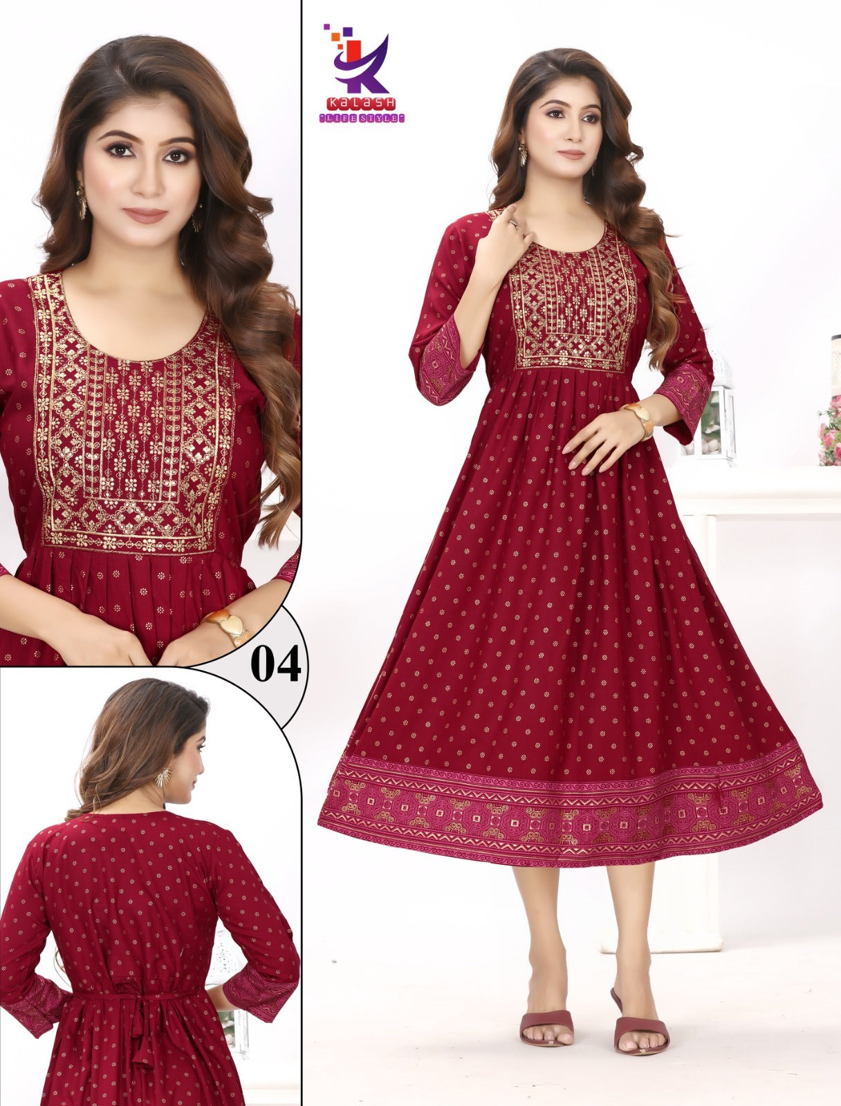 Be Rich 5 Mlm Kalash Lifestyle Rayon 14Kg Anarkali Kurtis Wholesaler