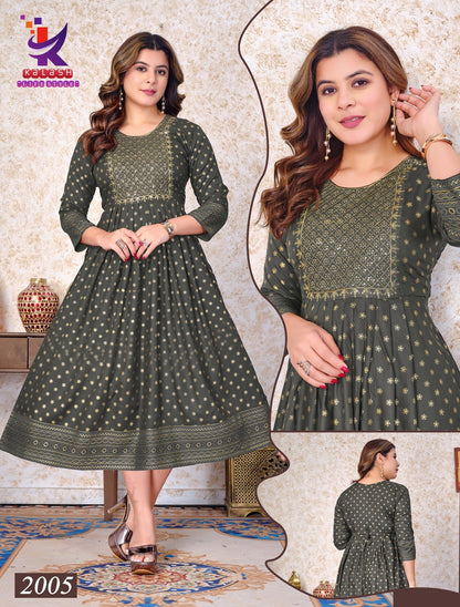 Be Rich And Royal 4 Mlm Kalash Lifestyle Rayon 14Kg Anarkali Kurtis Manufacturer