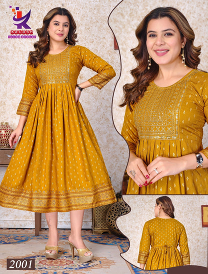 Be Rich And Royal 4 Mlm Kalash Lifestyle Rayon 14Kg Anarkali Kurtis Manufacturer