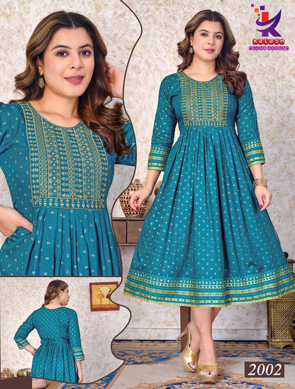 Be Rich And Royal 4 Mlm Kalash Lifestyle Rayon 14Kg Anarkali Kurtis Manufacturer