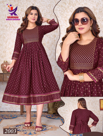Be Rich And Royal 4 Mlm Kalash Lifestyle Rayon 14Kg Anarkali Kurtis Manufacturer