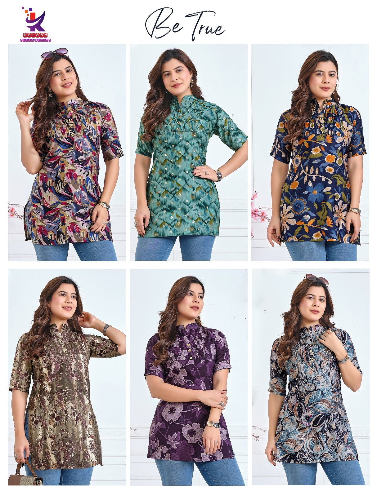 Be True Mlm Kalash Lifestyle Foil Short Kurtis Supplier