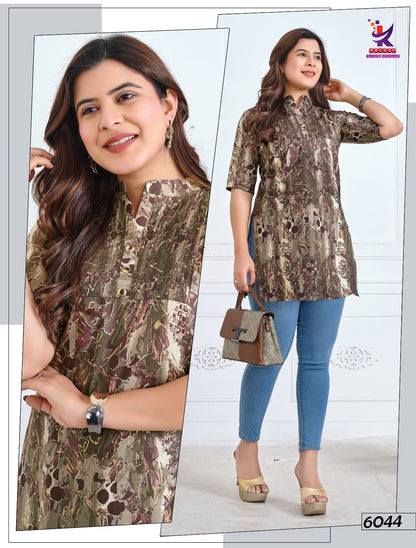 Be True Mlm Kalash Lifestyle Foil Short Kurtis Supplier