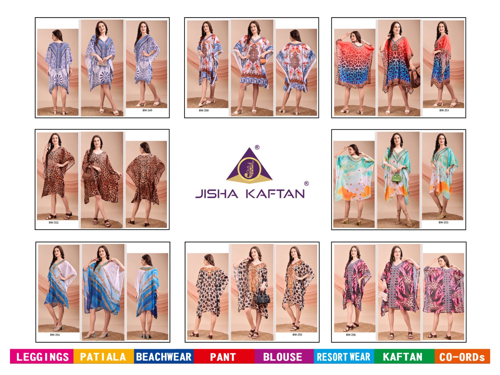 Beach Wear Vol 7 Jelite Jisha Georgette Kaftans Wholesale Rate