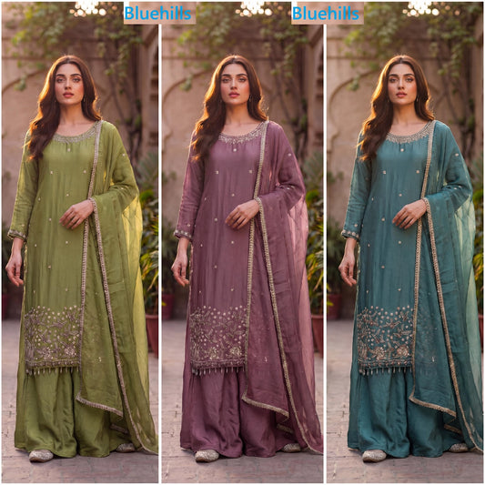 Beads Work Vol 1 Bluehills Crush Readymade Plazzo Style Suits Wholesale Rate