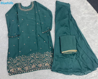 Beads Work Vol 1 Bluehills Crush Readymade Plazzo Style Suits Wholesale Rate