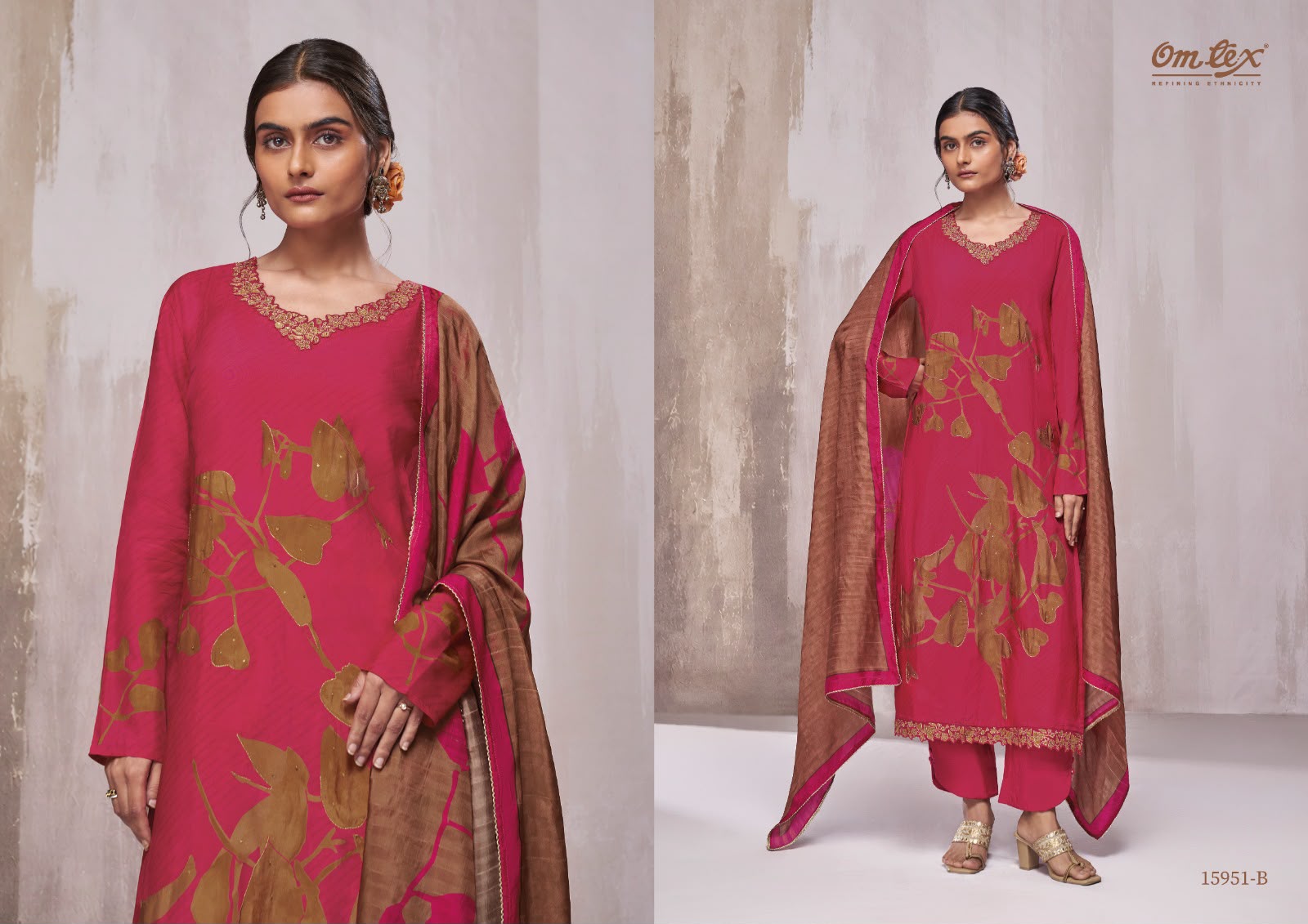Beatrice Omtex Russian Silk Pant Style Suits Wholesale Price