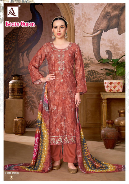 Beats Queen Alok Viscose Muslin Karachi Salwar Suits Supplier India