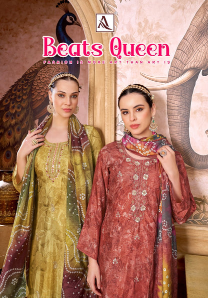 Beats Queen Alok Viscose Muslin Karachi Salwar Suits Supplier India