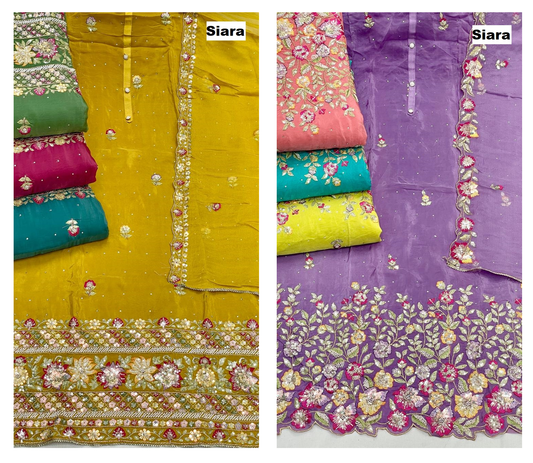 Beats Work 10 Siara Organza Salwar Suits Exporter Gujarat