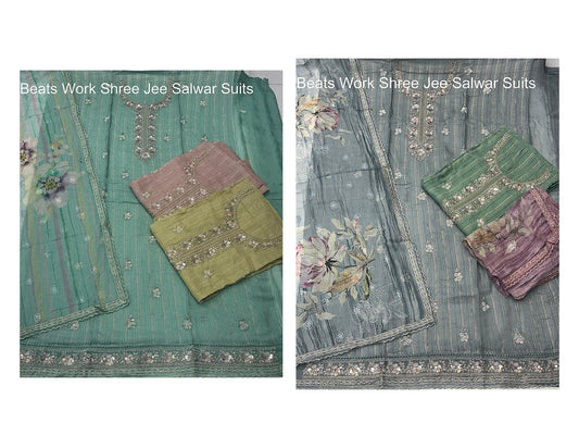 Beats Work Shree Jee Pure Organza Salwar Suits Wholesaler