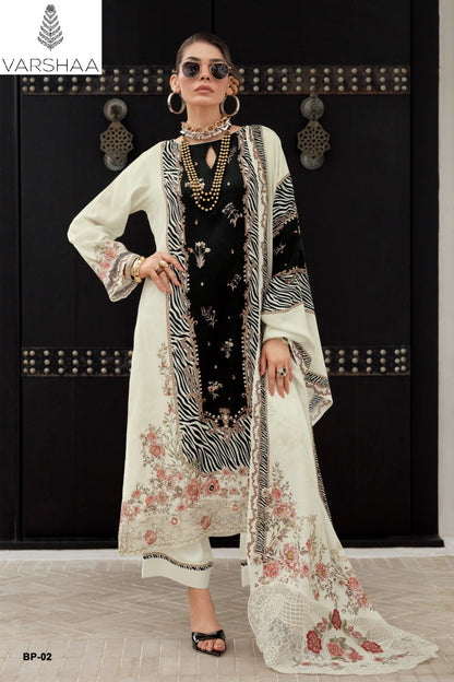 Beautiful People Varshaa Viscose Muslin Pakistani Patch Work Suits Exporter Gujarat