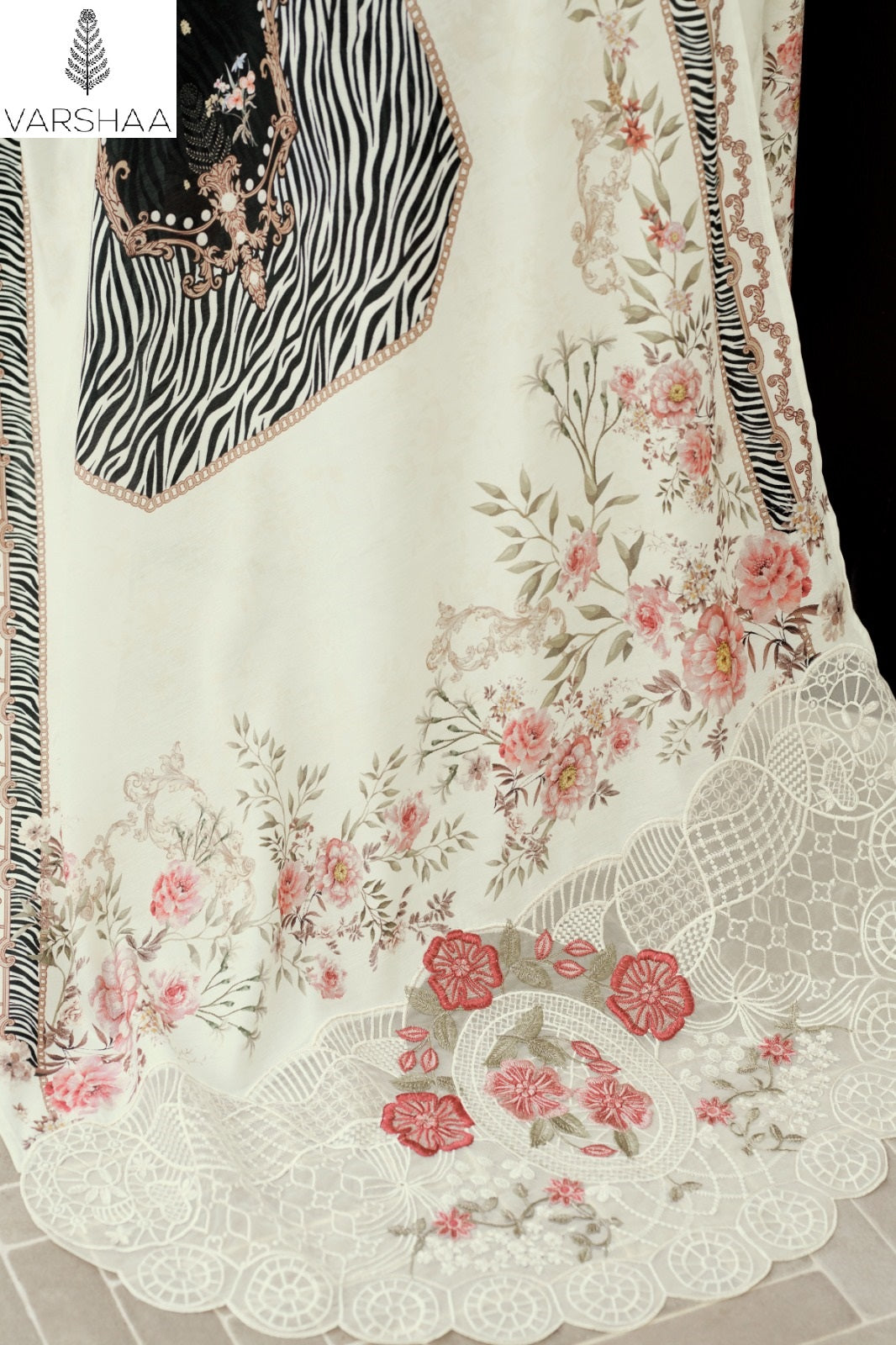 Beautiful People Varshaa Viscose Muslin Pakistani Patch Work Suits Exporter Gujarat