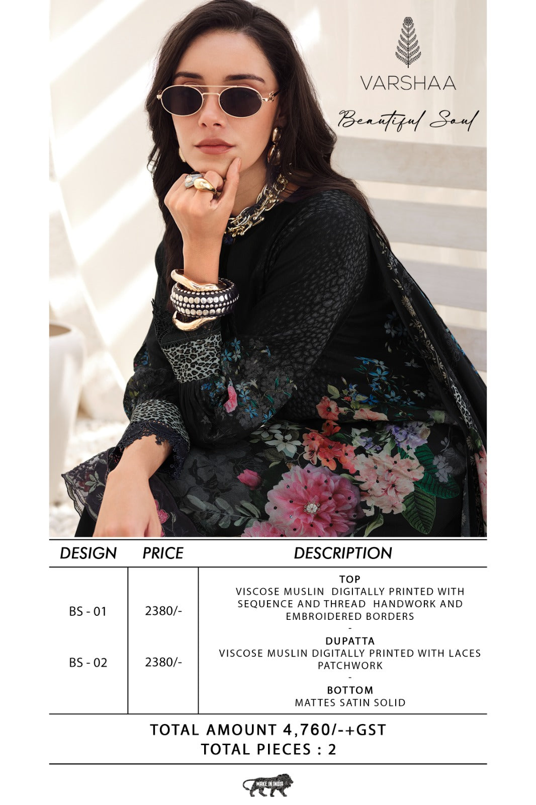 Beautiful Soul Varshaa Viscose Muslin Pant Style Suits Supplier Gujarat