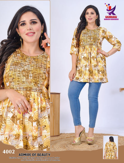 Beauty Is You Mlm Kalash Lifestyle Rayon 14Kg Short Kurtis Supplier India