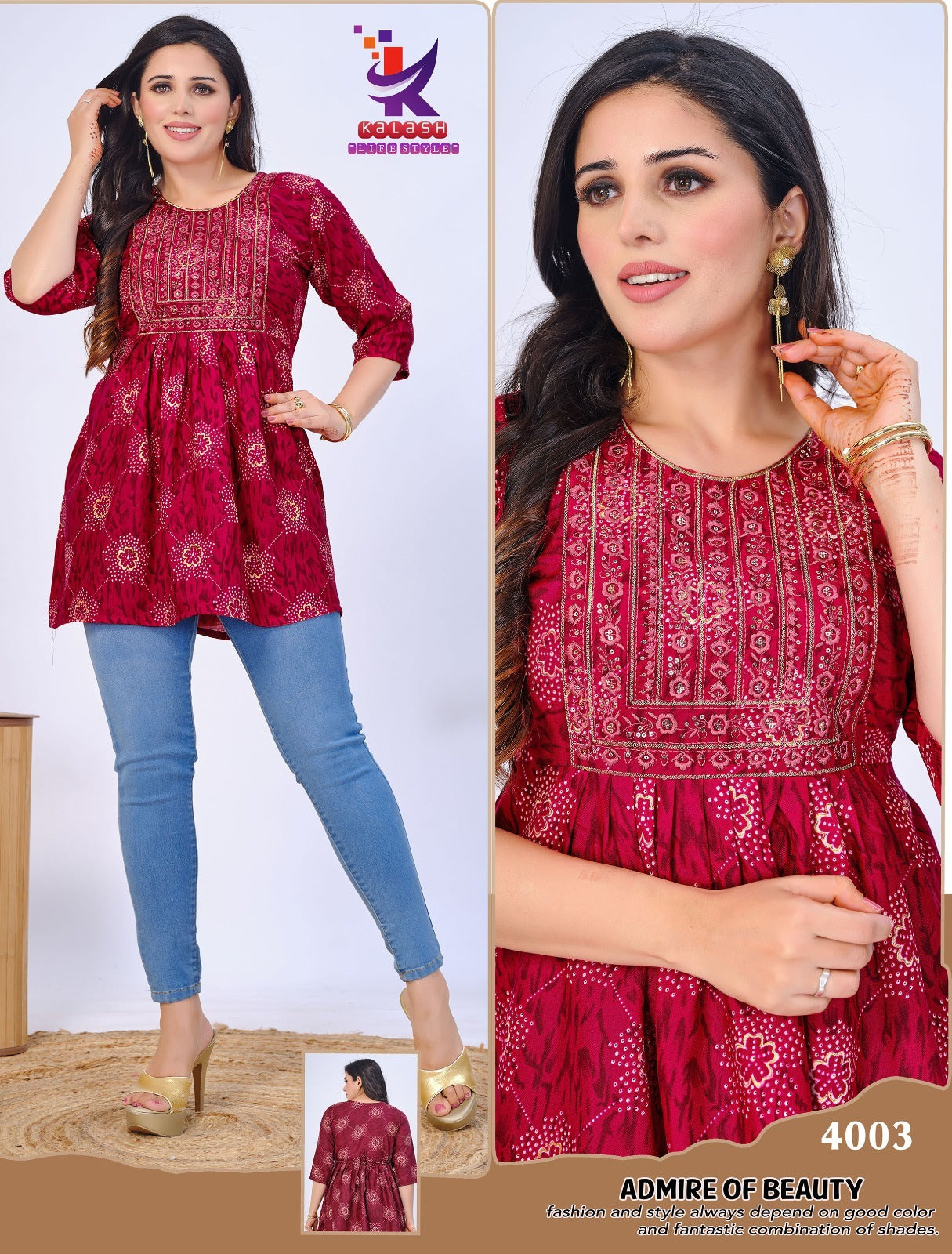 Beauty Is You Mlm Kalash Lifestyle Rayon 14Kg Short Kurtis Supplier India