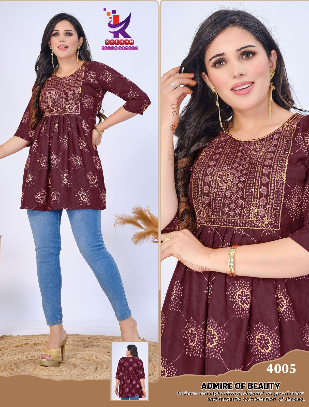 Beauty Is You Mlm Kalash Lifestyle Rayon 14Kg Short Kurtis Supplier India
