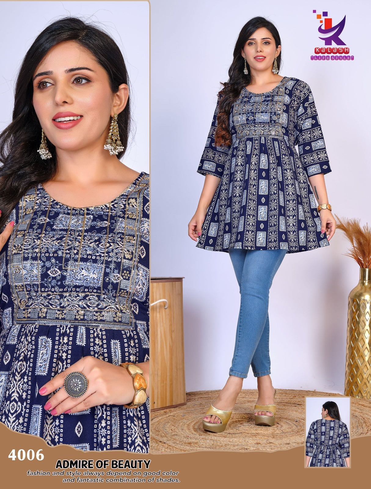 Beauty Is You Mlm Kalash Lifestyle Rayon 14Kg Short Kurtis Supplier India