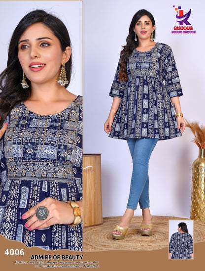 Beauty Is You Mlm Kalash Lifestyle Rayon 14Kg Short Kurtis Supplier India