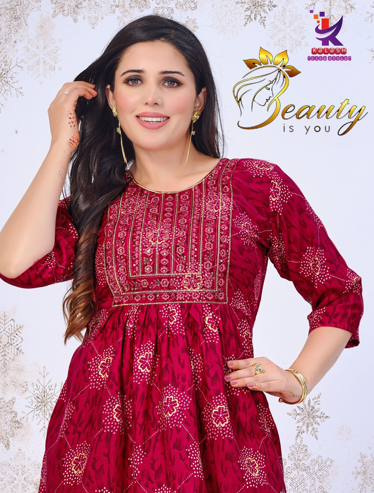 Beauty Is You Mlm Kalash Lifestyle Rayon 14Kg Short Kurtis Supplier India