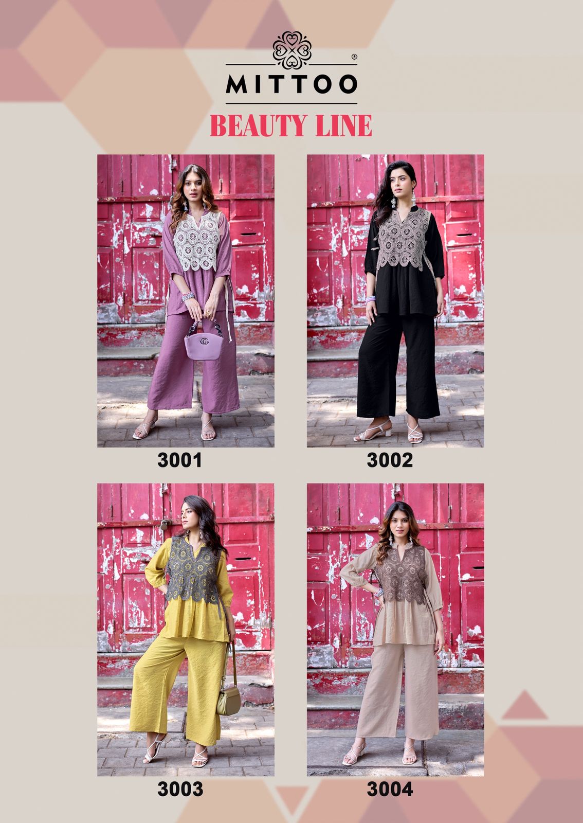 Beauty Line Mittoo Viscose Weaving Co Ord Set Wholesale Price