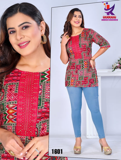 Beauty My Style Mlm Kalash Lifestyle Rayon 14Kg Short Kurtis Wholesaler India