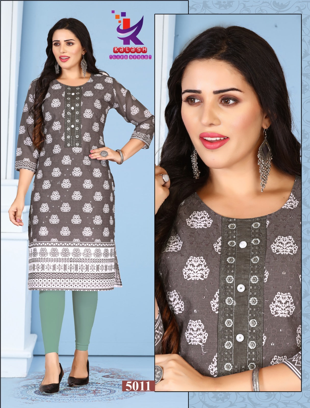 Beauty Of Her Mlm Kalash Lifestyle Rayon Long Straight Kurti Manufacturer Gujarat