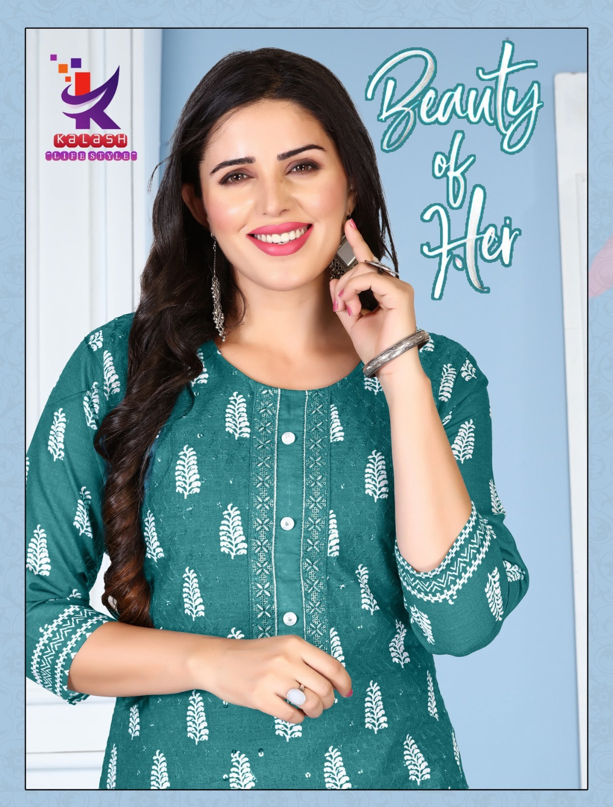 Beauty Of Her Mlm Kalash Lifestyle Rayon Long Straight Kurti Manufacturer Gujarat