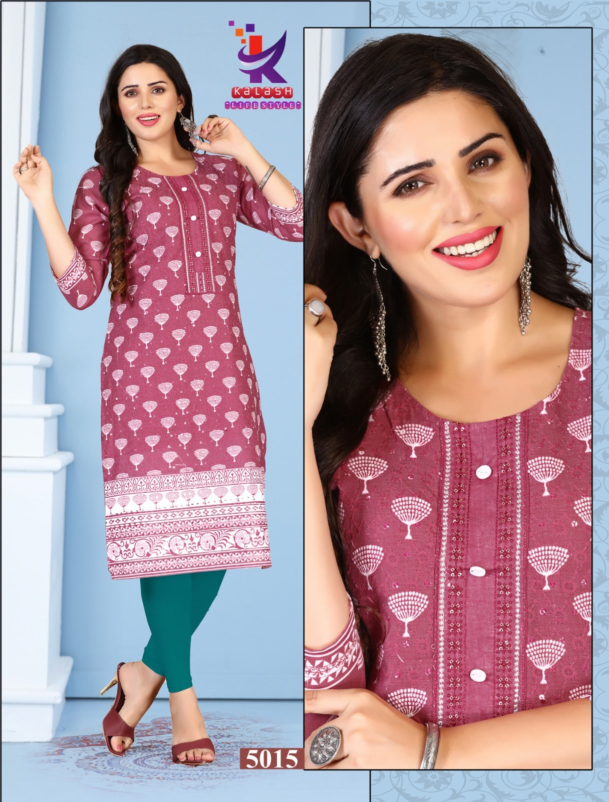 Beauty Of Her Mlm Kalash Lifestyle Rayon Long Straight Kurti Manufacturer Gujarat