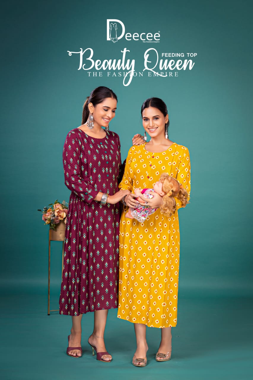 Beauty Queen Deecee Rayon Feeding Kurtis Supplier