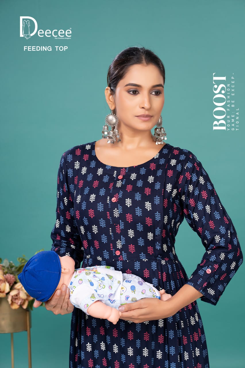 Beauty Queen Deecee Rayon Feeding Kurtis Supplier