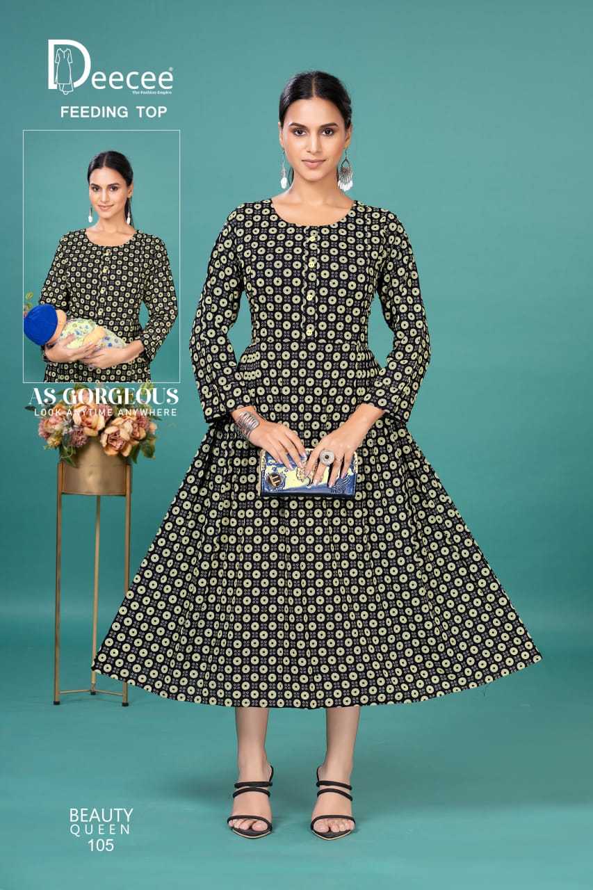 Beauty Queen Deecee Rayon Feeding Kurtis Supplier
