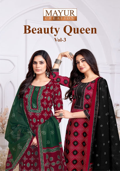 Beauty Queen Vol 3 Mayur Creation Readymade Cotton Pant Suits Exporter India