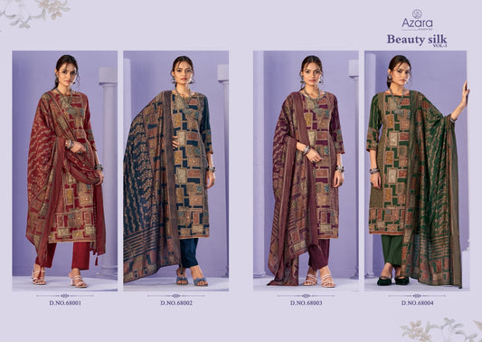 Beauty Silk Vol 3 Radhika Fashion Azara Muslin Karachi Salwar Suits Manufacturer Ahmedabad
