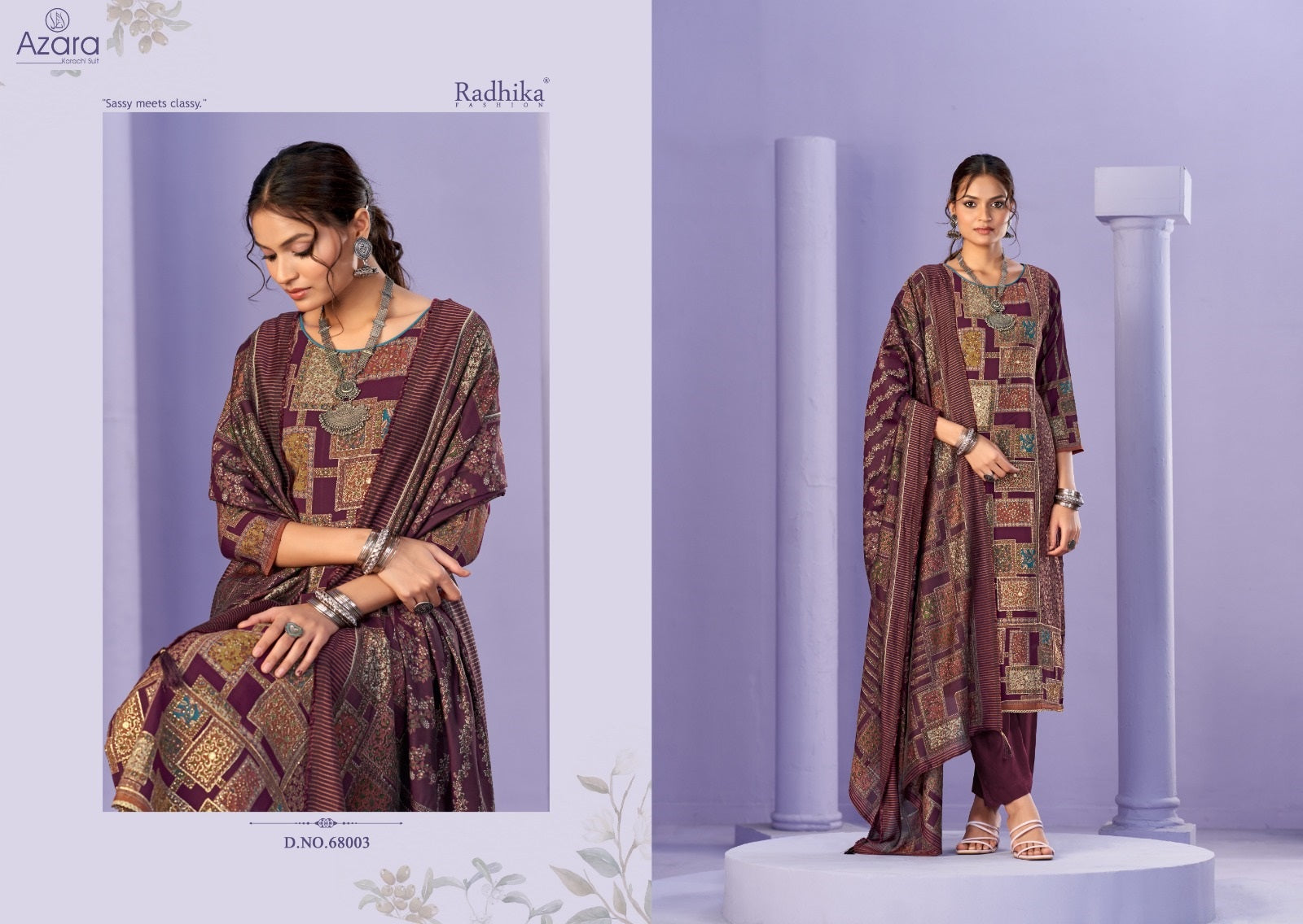 Beauty Silk Vol 3 Radhika Fashion Azara Muslin Karachi Salwar Suits Manufacturer Ahmedabad