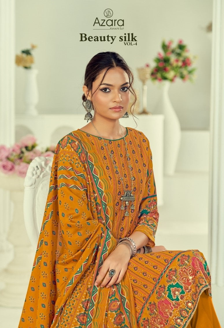 Beauty Silk Vol 4 Radhika Fashion Azara Modal Karachi Salwar Suits Wholesaler India