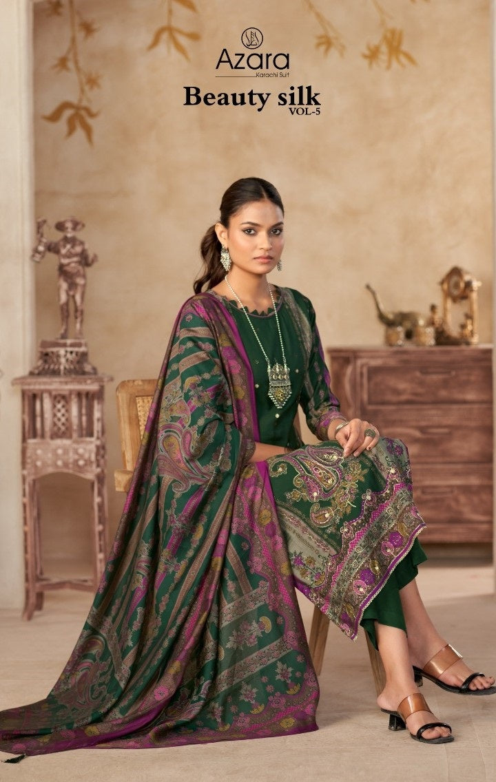 Beauty Silk Vol 5 Radhika Fashion Azara Modal Karachi Salwar Suits Wholesaler India