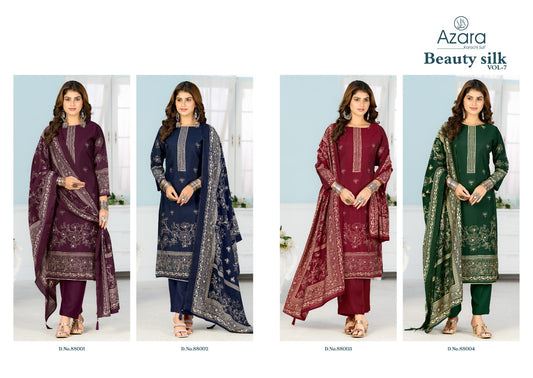 Beauty Silk Vol 7 Radhika Fashion Azara Muslin Karachi Salwar Suits Supplier