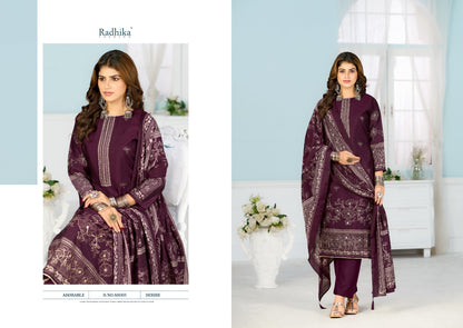 Beauty Silk Vol 7 Radhika Fashion Azara Muslin Karachi Salwar Suits Supplier