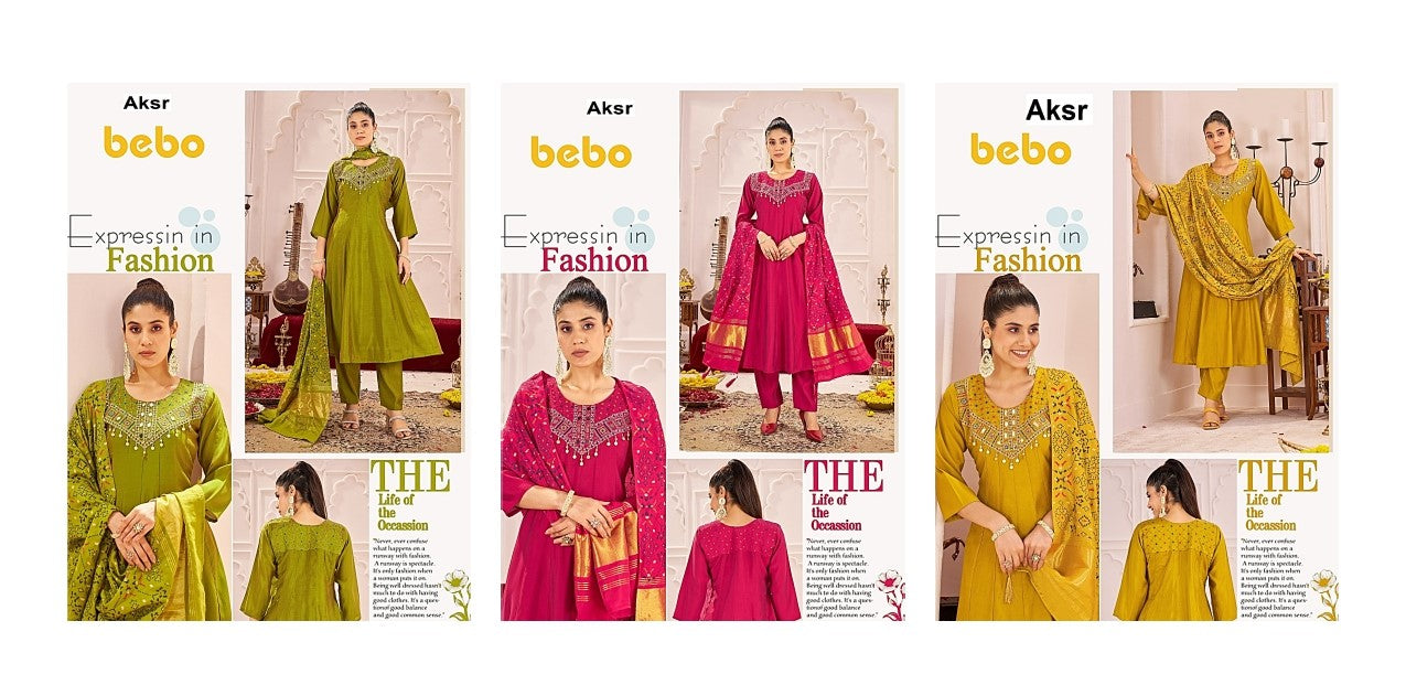 Bebo Aksr Two Tone Readymade Anarkali Suits Wholesale Rate