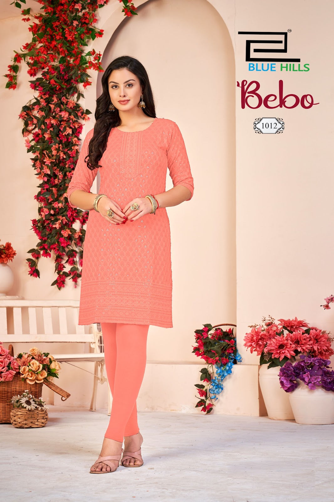 Bebo Blue Hills Rayon Knee Length Kurtis Exporter India