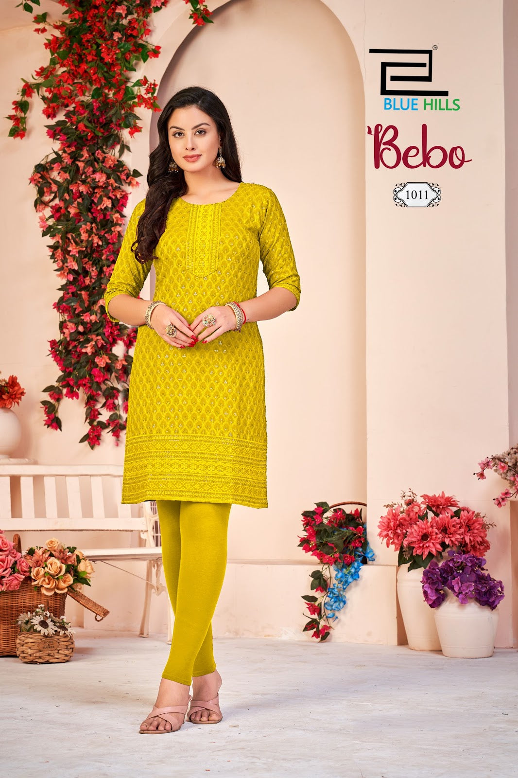 Bebo Blue Hills Rayon Knee Length Kurtis Exporter India