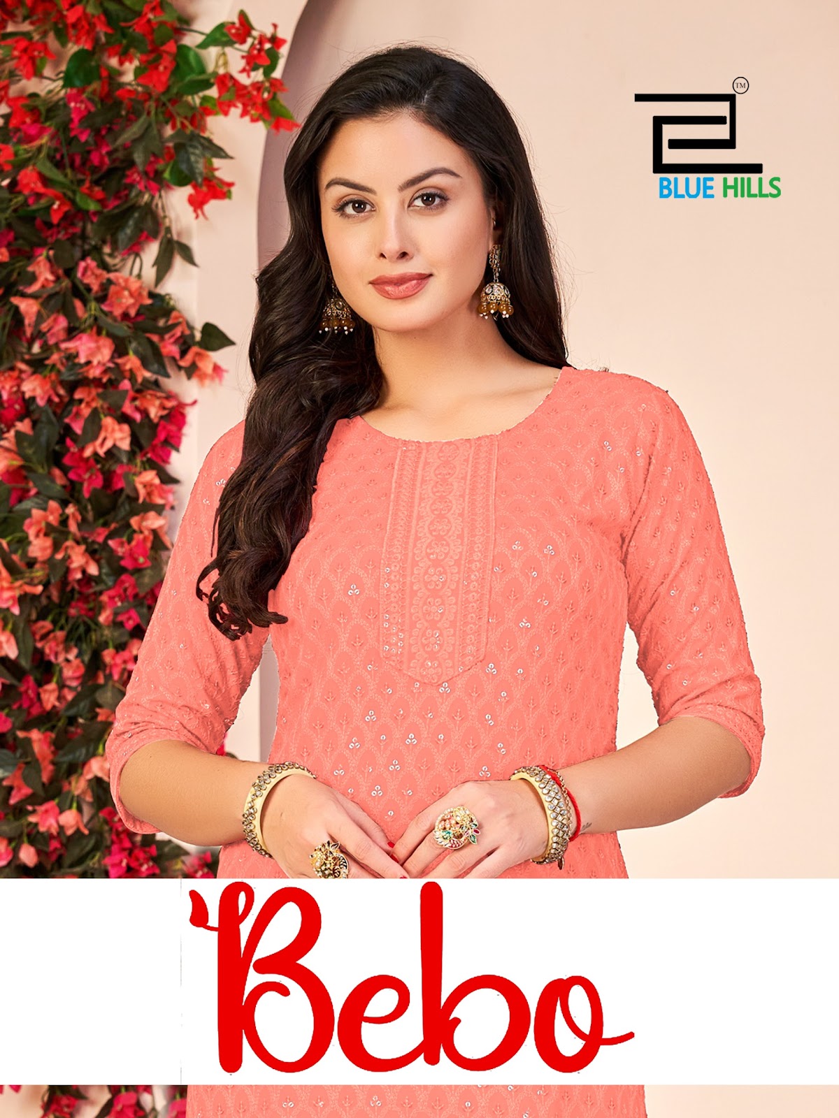 Bebo Blue Hills Rayon Knee Length Kurtis Exporter India