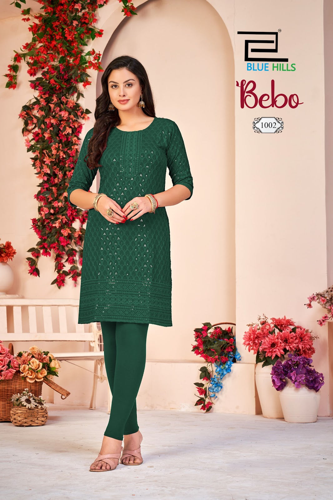 Bebo Blue Hills Rayon Knee Length Kurtis Exporter India