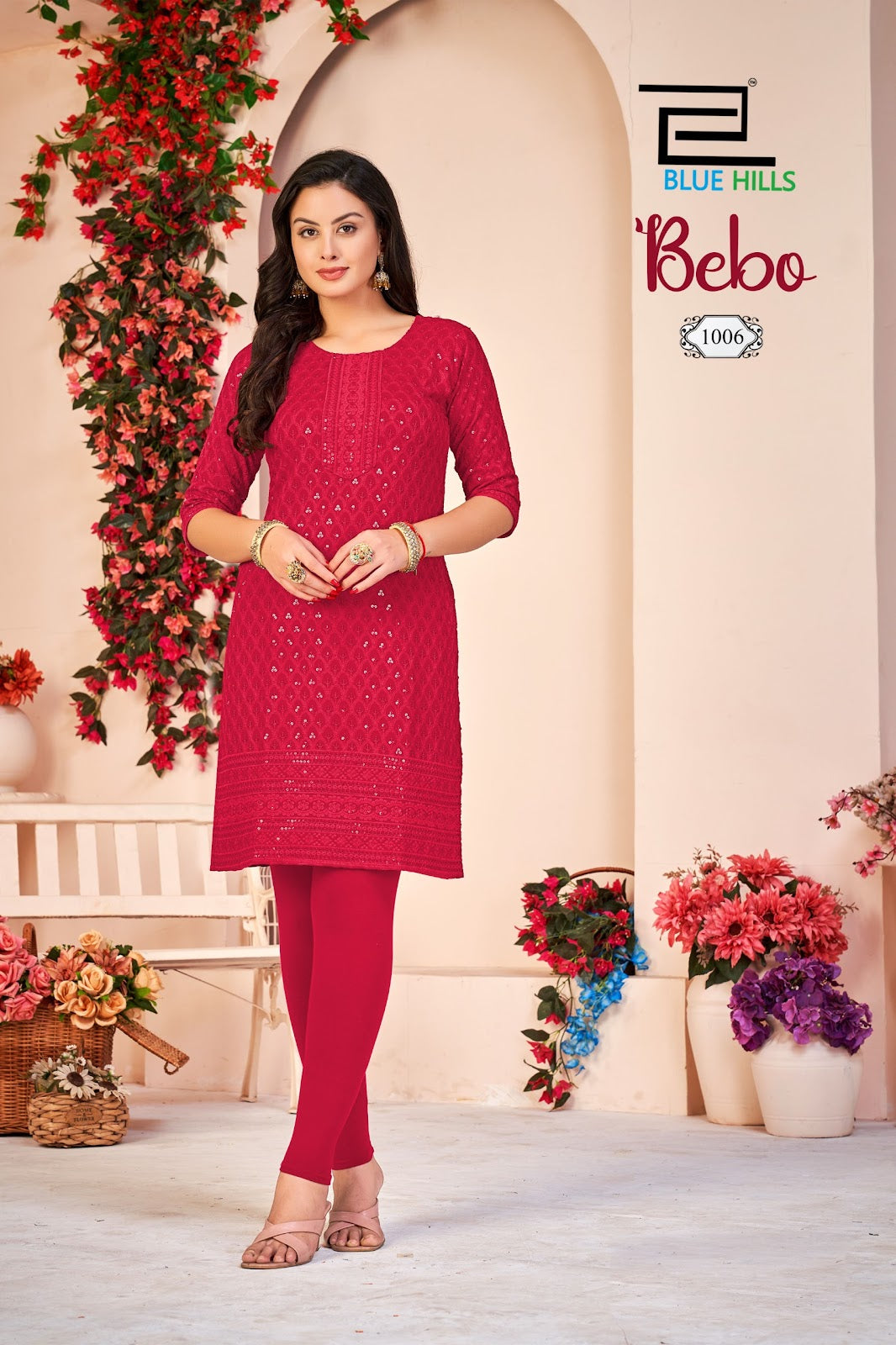 Bebo Blue Hills Rayon Knee Length Kurtis Exporter India
