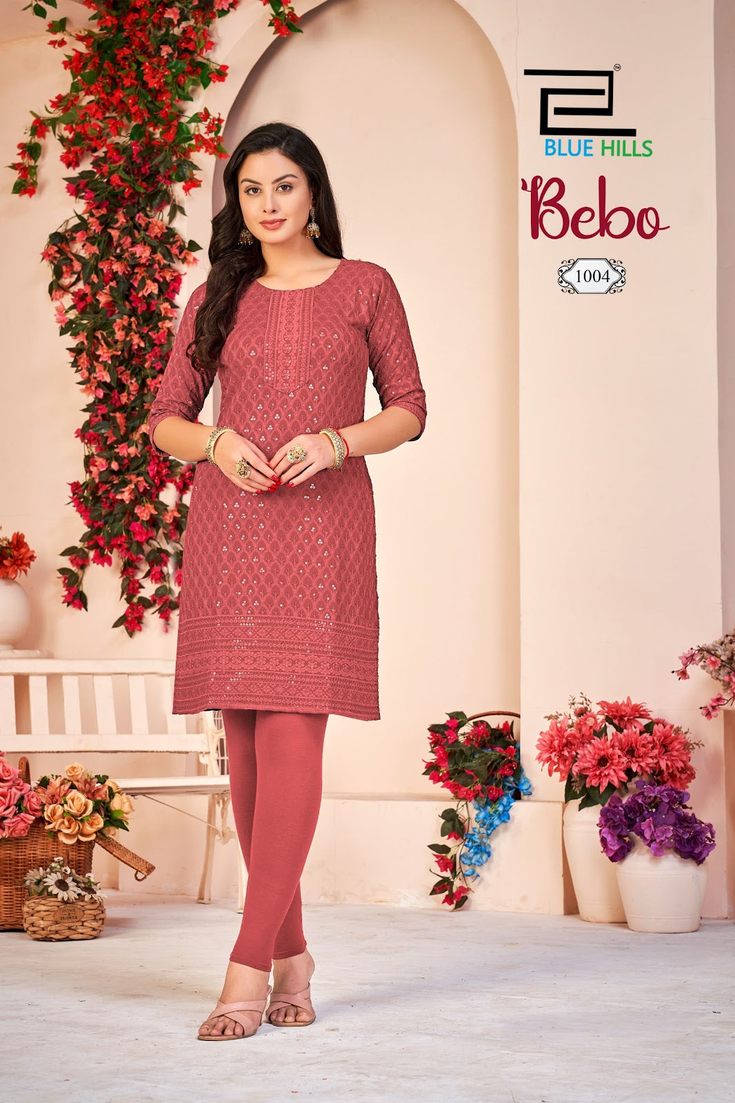 Bebo Blue Hills Rayon Knee Length Kurtis Exporter India