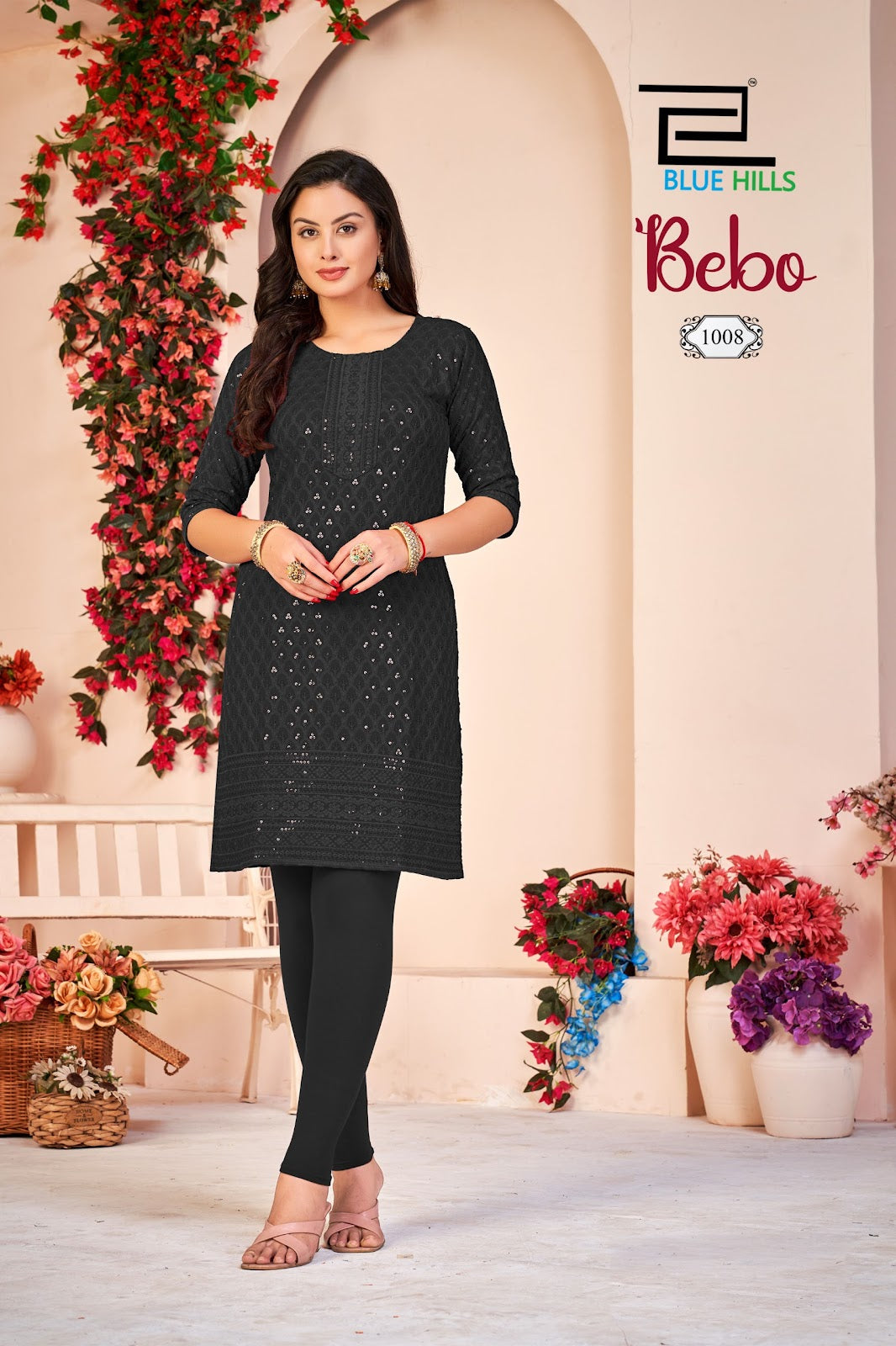 Bebo Blue Hills Rayon Knee Length Kurtis Exporter India